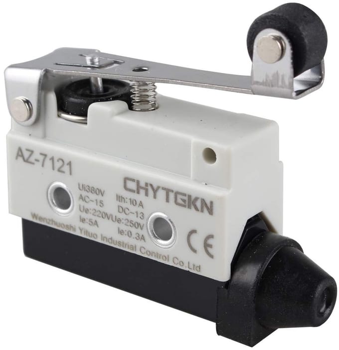 Allecto - Limit switch - Roller lever - Momentary - 1NC+1NO - Panel switch - Geschikt voor deur - Zwart model