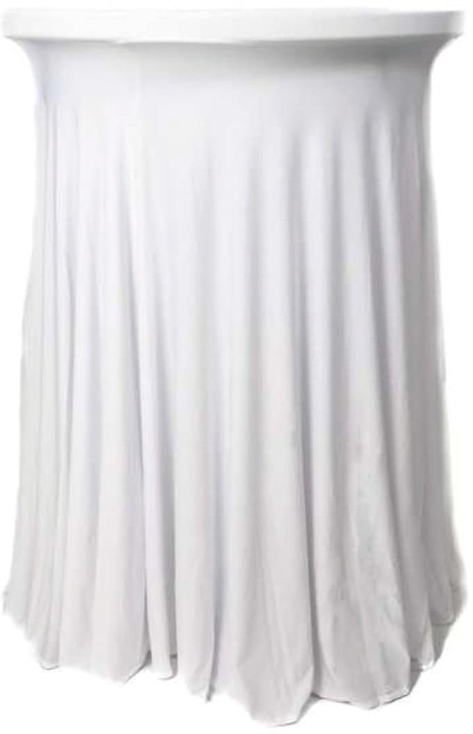 Bankietowo - Elastische Tafelrok - Wit - Ø80cm - 110cm - Polyester