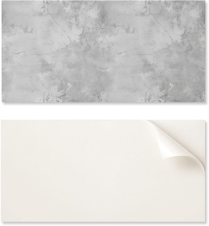 Zelfklevend vinylpaneel met print, 100x50 cm, betontextuur met scheuren.