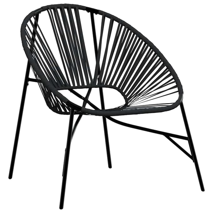 vidaXL - Set - tuinstoelen - 3-delig - poly - rattan - zwart