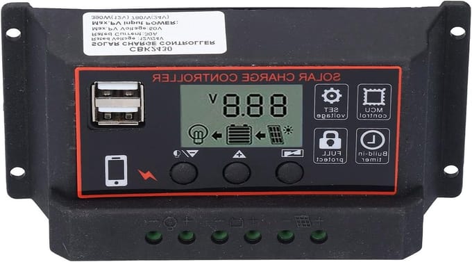 Slimme Laadcontroller - Zonnepaneel Regelaar - Off Grid Stroom - PWM Laadbeheer - 30A Systeem - Rood