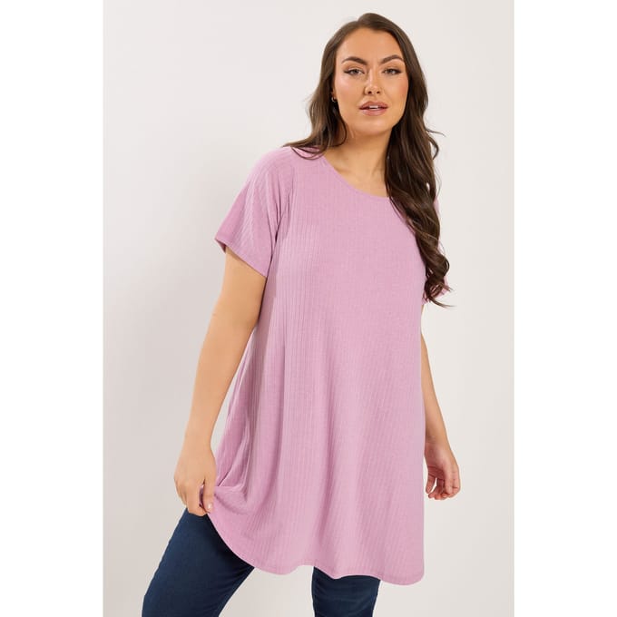 Yours Roze Glanzend Swing Tshirt Size 46