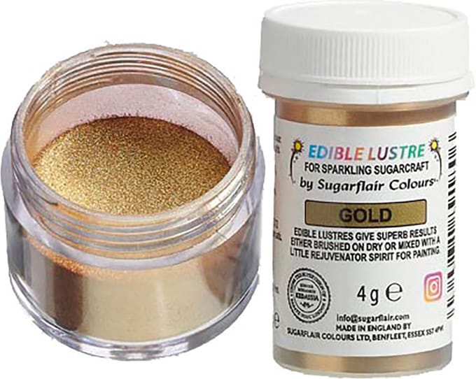 Sugarflair Eetbare Glanspoeder - Gold - 4g - Voedingskleurstof