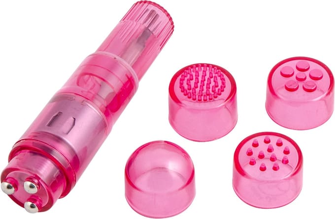 Pocket Pleasure - Pocket Rocket Massager - 4 opzetstukjes - Roze