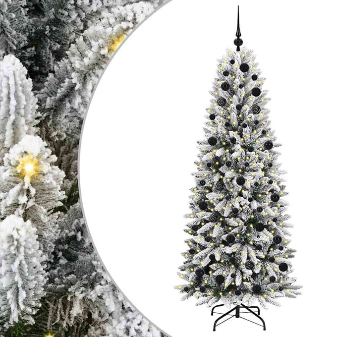 vidaXL - Kunstkerstboom - Wit - 180 - cm - PVC - en - plastic - en - staal - en - PE