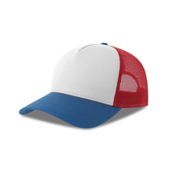Atlantis Headwear Rapper Cotton-S Cap AT535 - WHITE/RED/ROYAL - One size