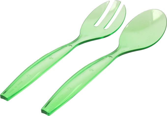Plasticforte Sla bestek/couvert setje - groen - kunststof - 29 cm
