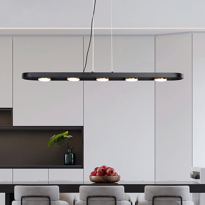 LumenXL Zwarte hanglamp Sesto - gouden details