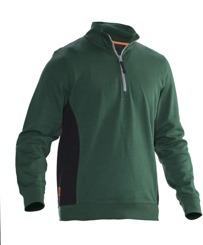 Jobman 5401 Halfzip Sweatshirt 65540120 - Bosgroen/Zwart - M