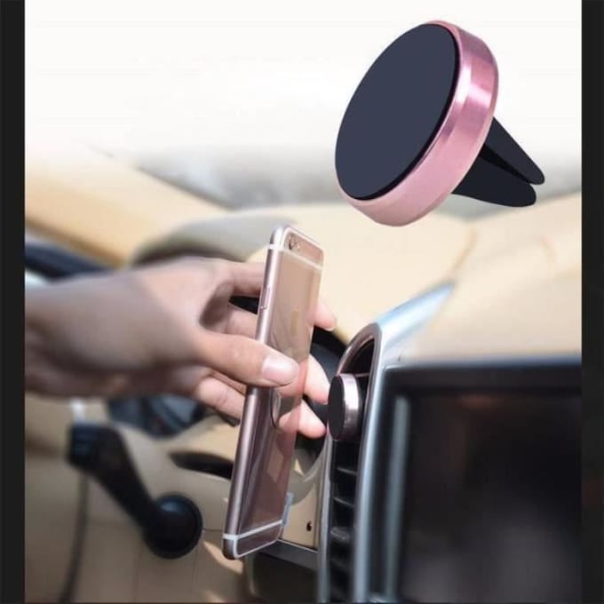 Support Téléphone - ZS21753 - Universel - Grille de Ventilation - Rose - Fixation Magnétique