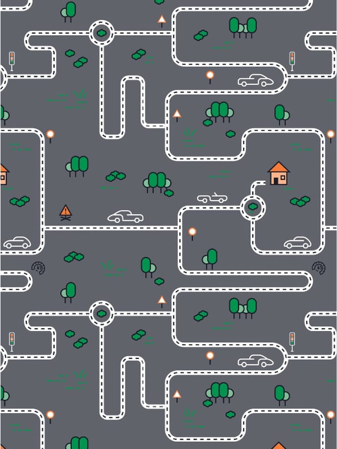 Decopatch papier Wegen Straten Verkeer