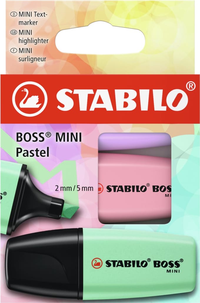 STABILO BOSS MINI - Markeerstift - Pastel - Etui Met 3 Kleuren