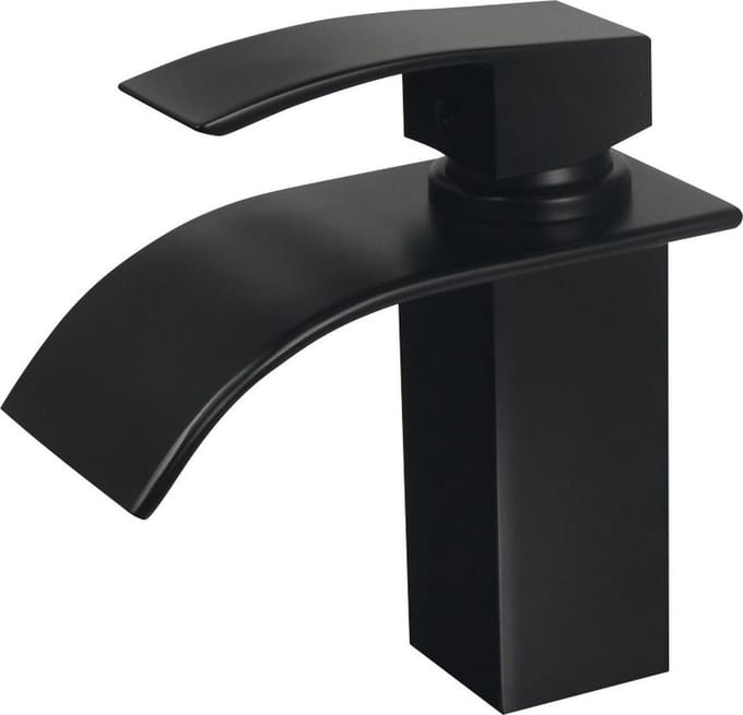Mawialux waterval wastafelkraan - Vierkant - Mat zwart - Tanta
