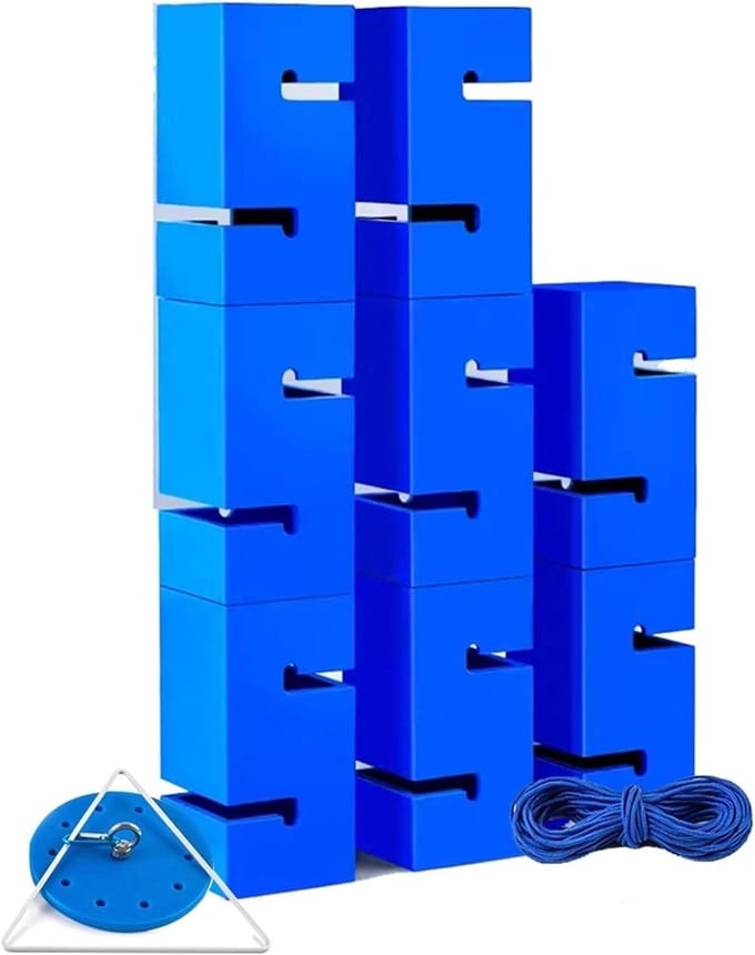 Teambuilding Spel - Groepsuitdaging - Samenwerken Bevorderen - Modulair Ontwerp - 8 Delen - Blauw