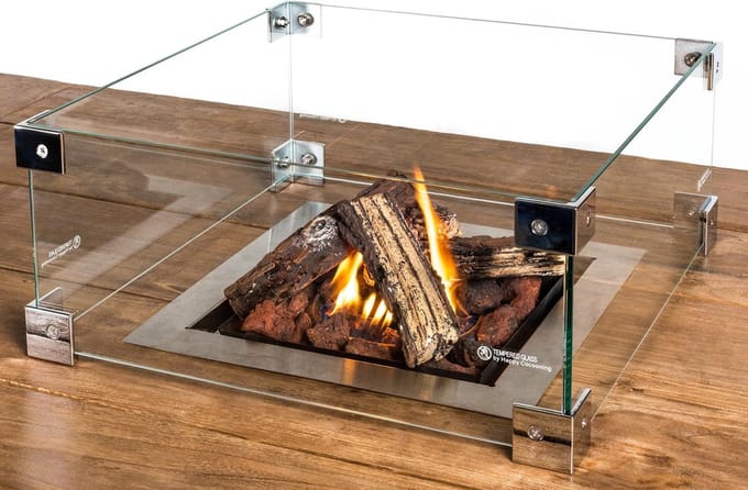 Happy Cocooning Glazen Ombouw Cocoon Table Inbouwbrander - Vierkant 40 X 40 X 17 Cm