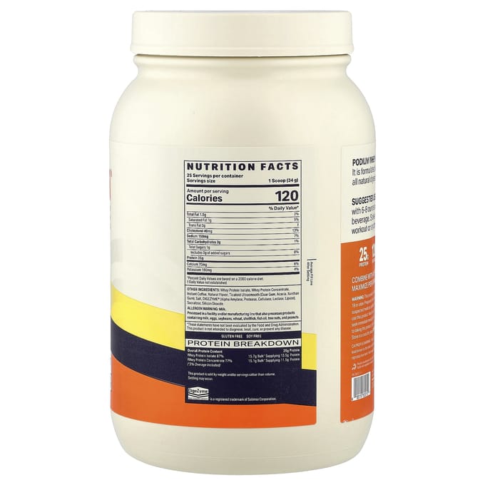 Podium Nutrition, Wei-eiwitpoeder, Koffie-ijs, 850g (1.87lb)
