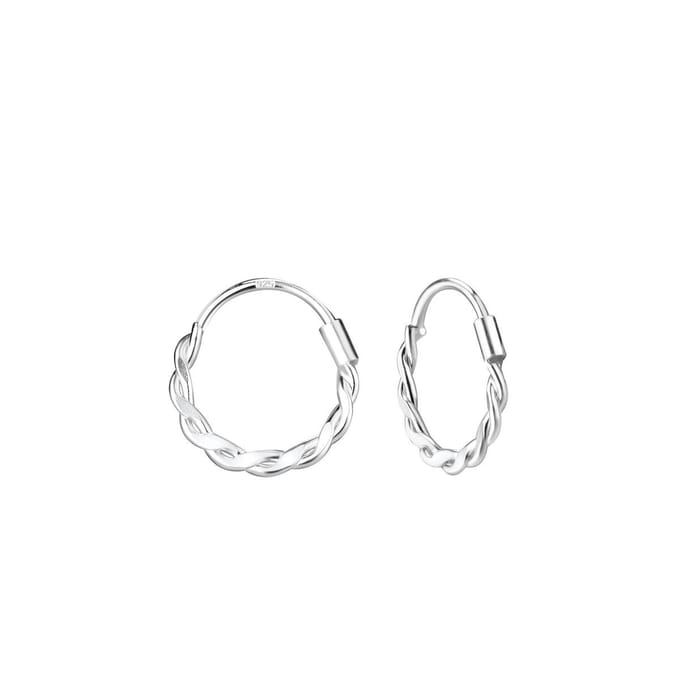 Joy|S - Zilveren oorringen - twisted - 11 mm