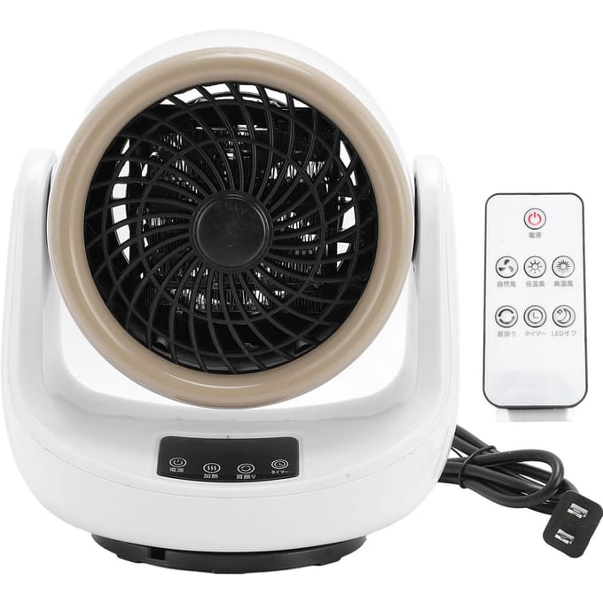 2-in-1 Bureauverwarming Ventilator Verstelbare Temperatuur Timer Oscillerend Elektrische Ruimteverwarming met black