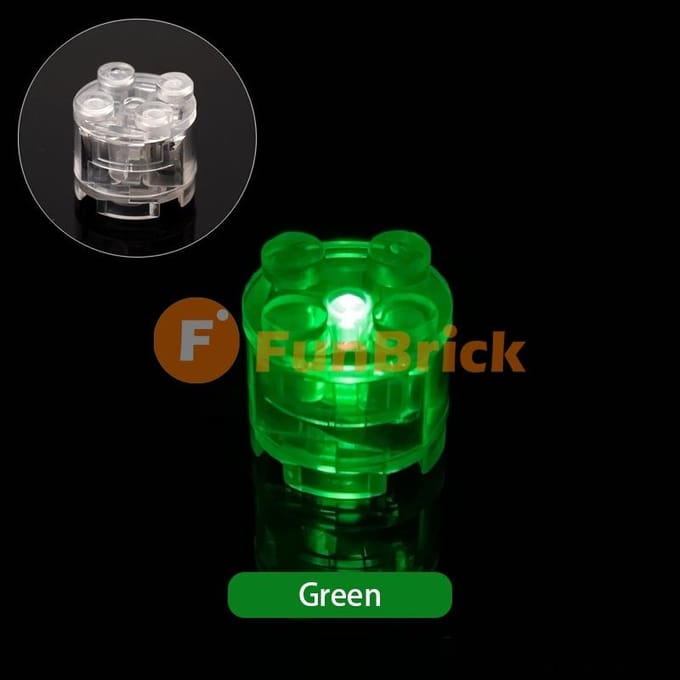 10 STUKS Multi Flash LED Licht Bouwstenen 2x2 Rond Baksteen MOC Speelgoed voor Stadsweg Assemblage Klassiek Cadeau 2PCS