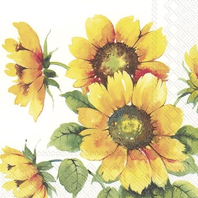 Lunch servetten Colourful Sunflowers - IHR - 33x33 cm