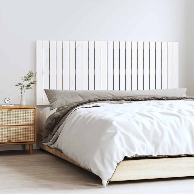 vidaXL - Wandhoofdbord - 147x3x60 - cm - massief - grenenhout - wit
