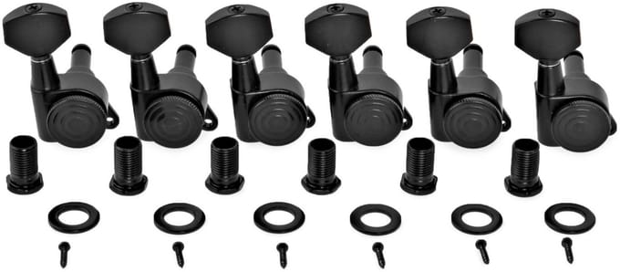 Guitarworks Locking-stemmechanieken, 6-in-Line, Zwart
