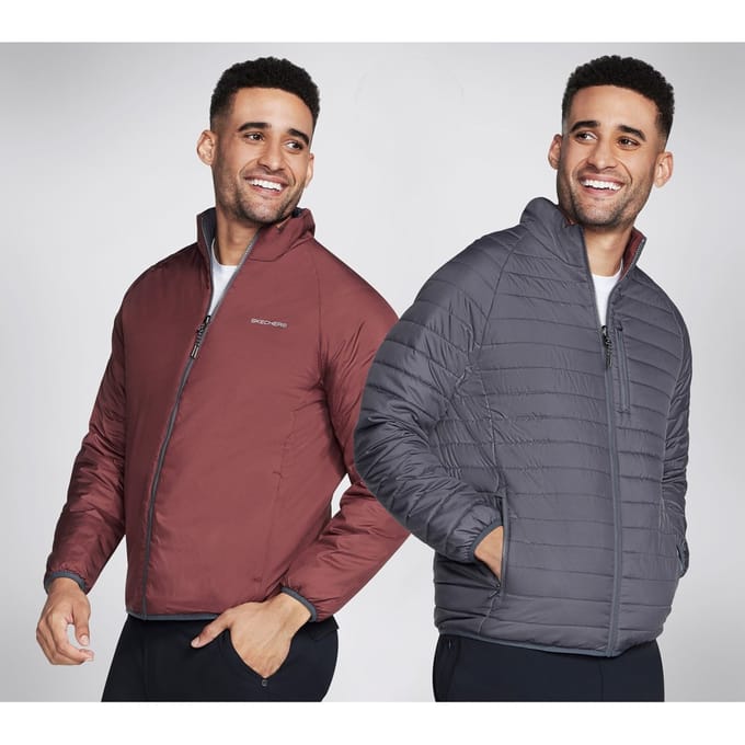 Skechers Performance Go Shield Altitude Reversible Jas Heren Zwarte Pufferjack