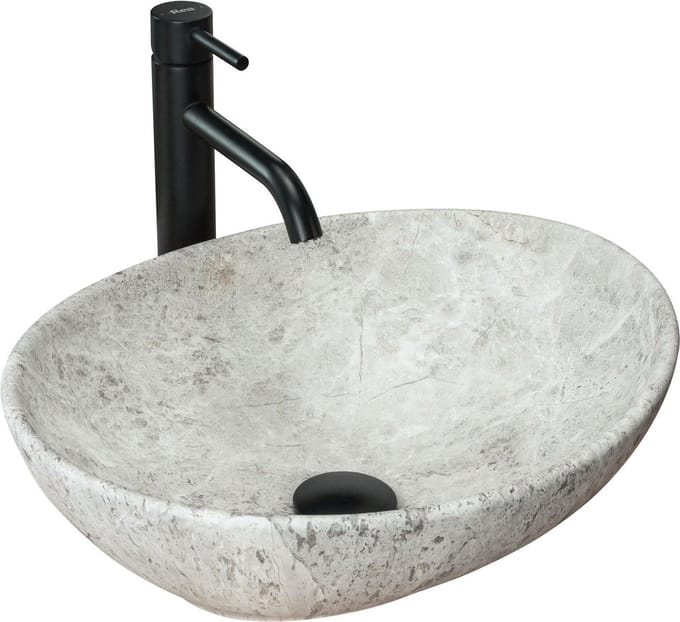 Rea Sofia Light Stone Opzetwastafel Steen Imitatie 41x34,5 cm