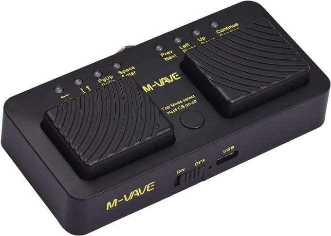 MIDI Besturingspedaal - Draadloze Controller - Muziek Bedienen - 7 Instelbare Modi - 110 x 53 x 28 mm - Zwart