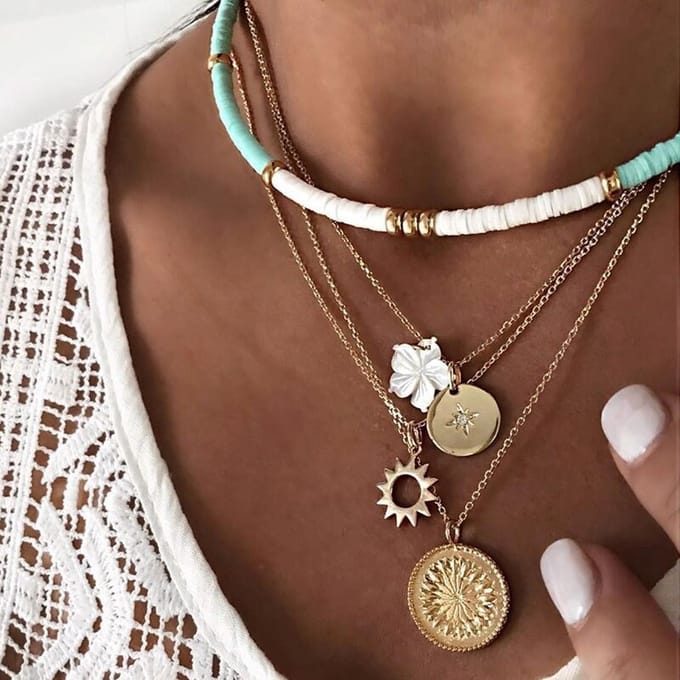 Sorprese Ketting - Sun - Goudkleurig - Dames Ketting - cadeau - Model X