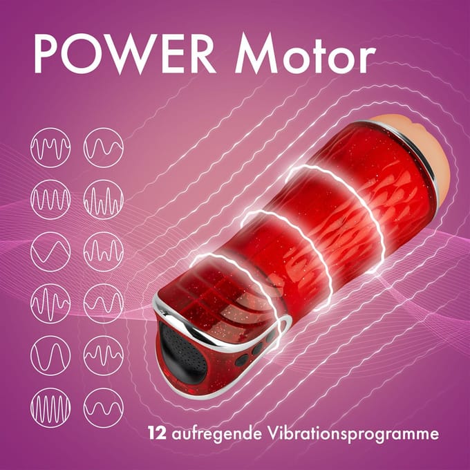 Masturbator met audiofunctie, 22,5 cm