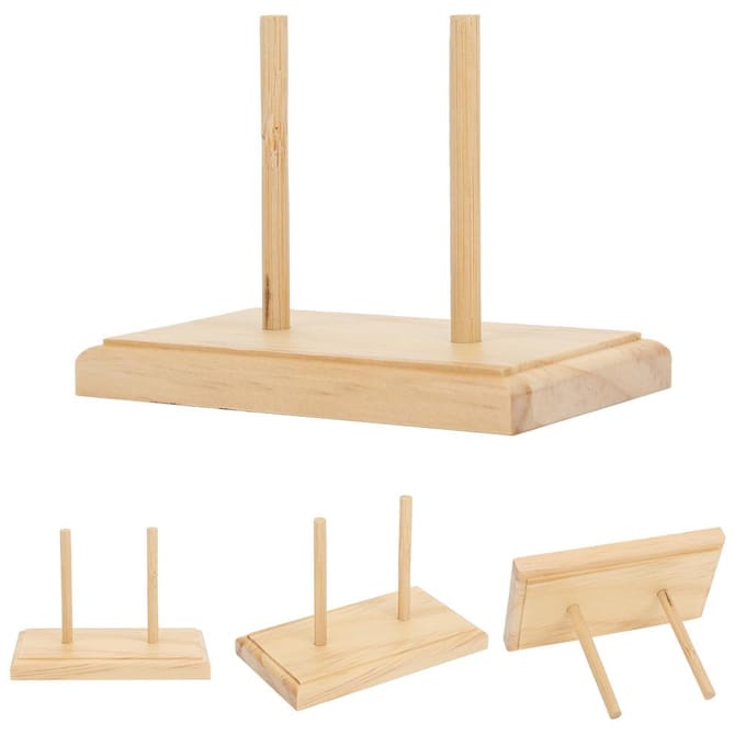 Borduursteek Draadhouder Draadspoel Bobijnrek Organizer met 2 Schachten beige