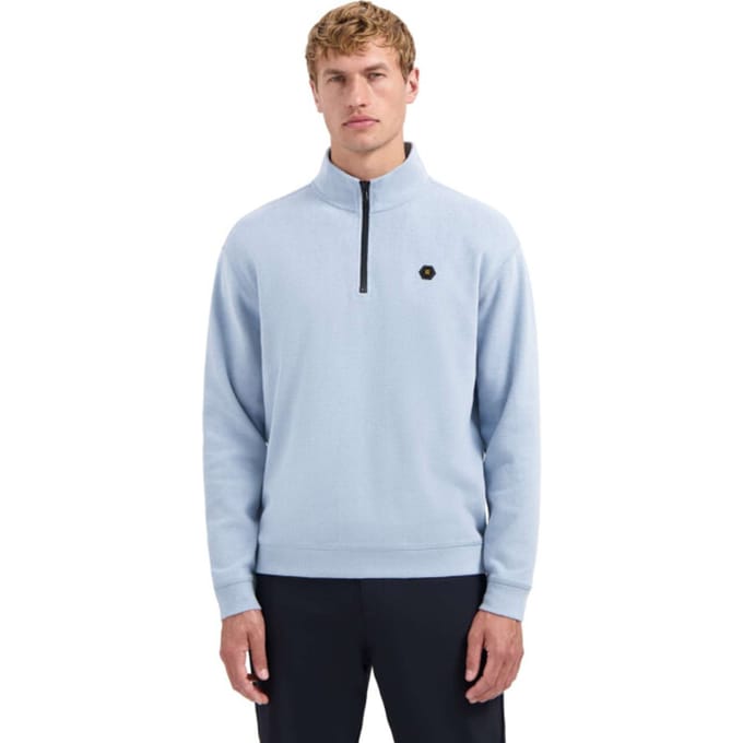 No Excess Sweater Half Zip Soft Rib Relaxed Fit Dusty Blue Größe: M | Pullover Outlet | Herren | Blau