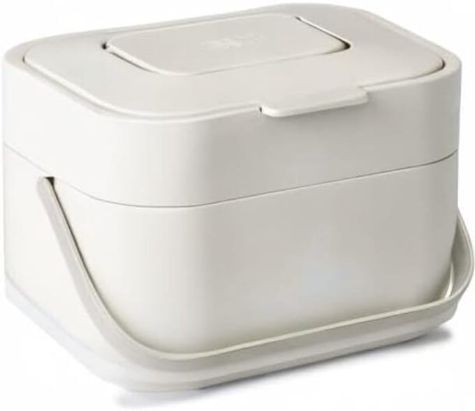 Famanu - Stack 4 Organische afvalbak met geurfilter – Stone|4 liter