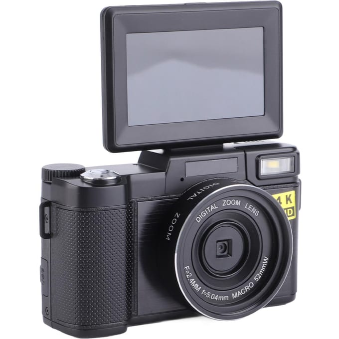 Caméra de vlogging 48 MP, appareil photo numérique 4K anti-vibrations avec écran IPS de 3,2 pouces pour la photographie