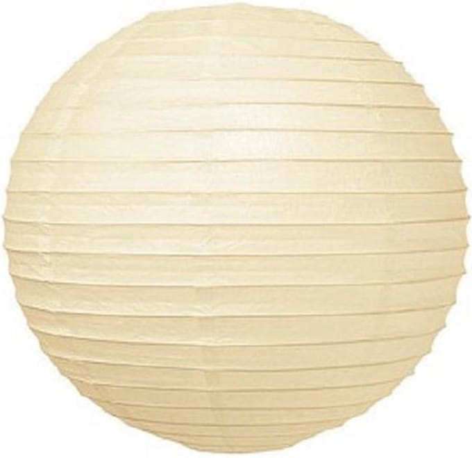 5 stuks lampion crème wit 35 cm