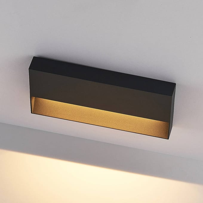 Molto Luce LED buiten wandlamp Cado, breedte 25 cm, zwart