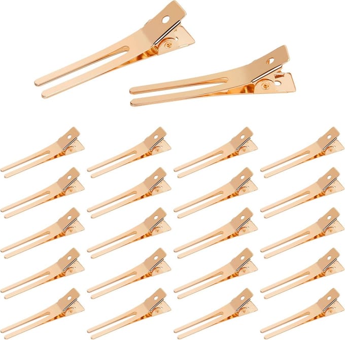 Haarclips - Krulclips - Haar Styling - Dubbele Prong - 20 Stuks - Goud