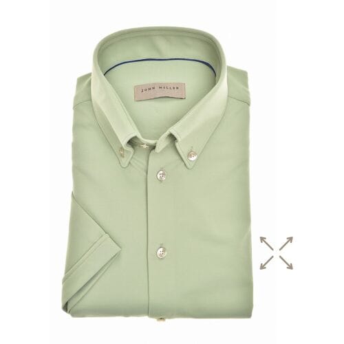 John Miller Overhemd Hyperstretch Slim-Fit Short Sleeve Licht Groen / male