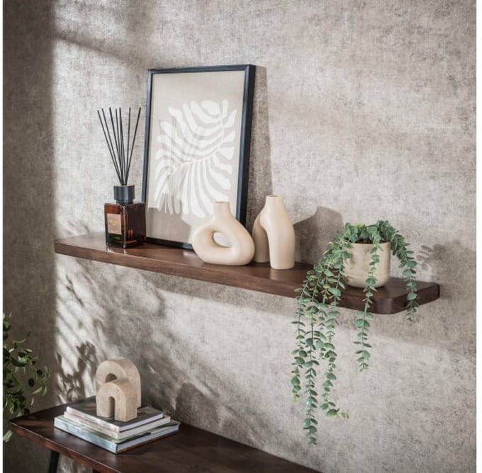 Wandplank 120 Carve - Massief acacia drift brown