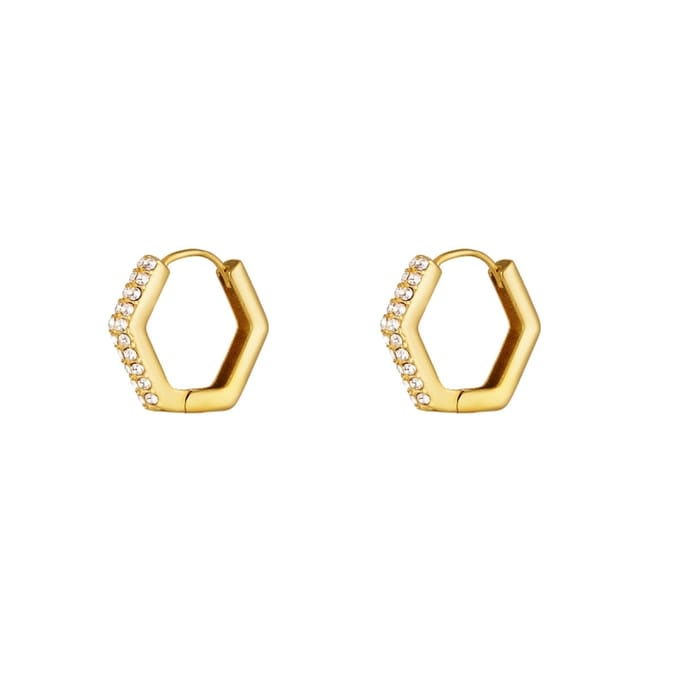 Oorring 5 kant gemmed 0.8x10 - goud - LMPiercings