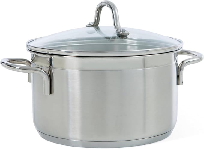 Braadpan - Kookpan Stoofpan - Langzaam Garen - Sandwichbodem - 18 cm 2 Liter - Zilver