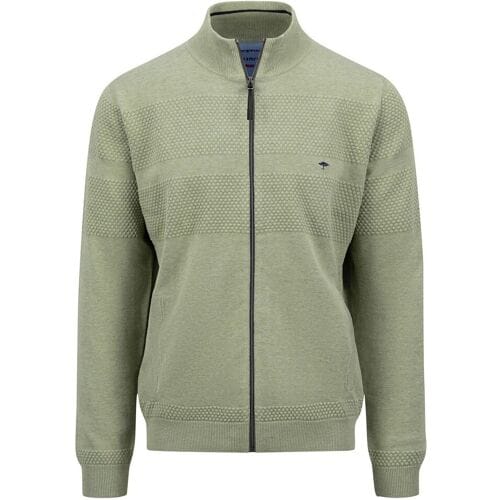 Fynch-Hatton Vest Cardigan Zip Structure Mix Superfine Cotton Light Khaki / male