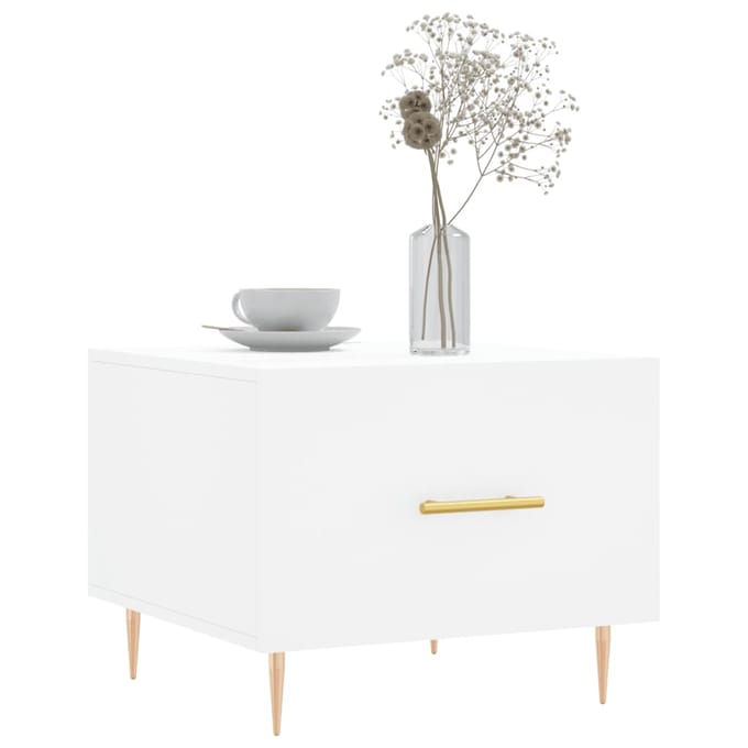 vidaXL - Salontafel - 50x50x40 - cm - bewerkt - hout - wit