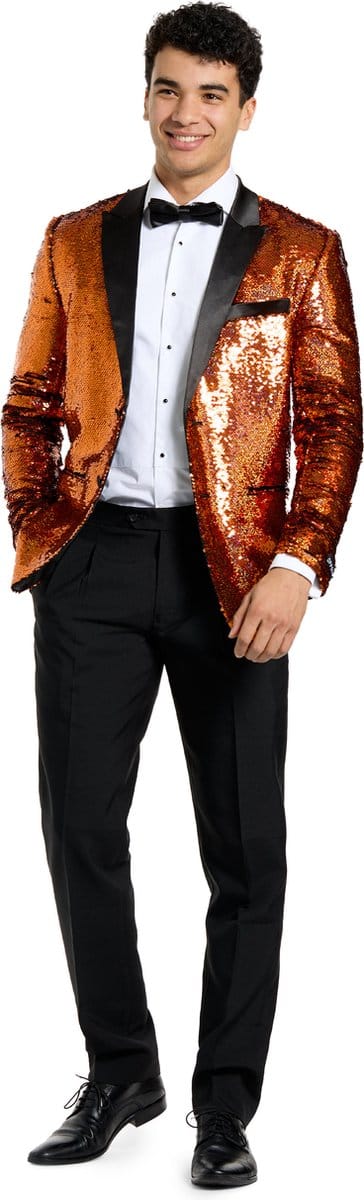 OppoSuits Splendid Sequins - Heren Tuxedo - Smoking met vlinderdas - Carnaval - Feest - Maat 48