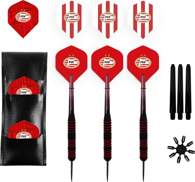 ABC Darts - PSV Dartpijlen + Luxe PSV Dartwallet