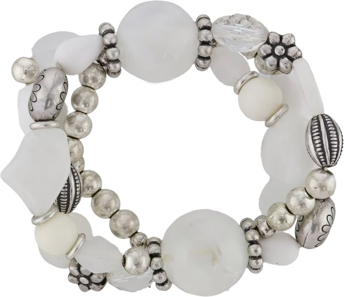Behave Kralen armband wit 15 cm