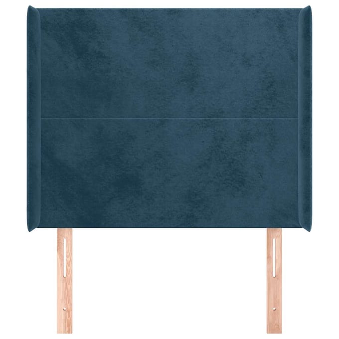 vidaXL - Hoofdbord - met - randen - 83x16x118/128 - cm - fluweel - blauw