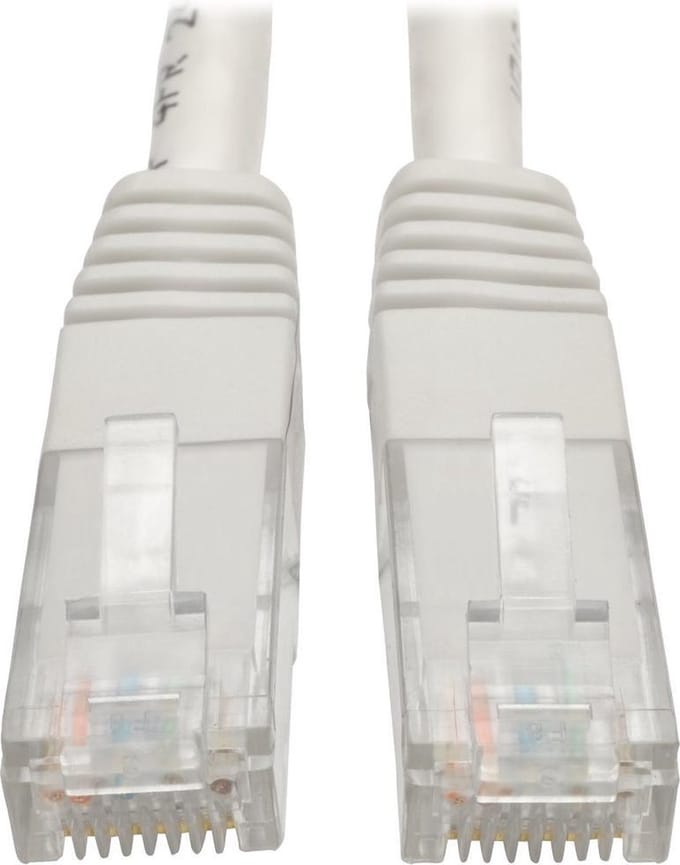 Tripp-Lite N200-005-WH Premium Cat5/5e/6 Gigabit Molded Patch Cable, 24 AWG, 550 MHz/1 Gbps (RJ45 M/M), White, 5 ft. TrippLite