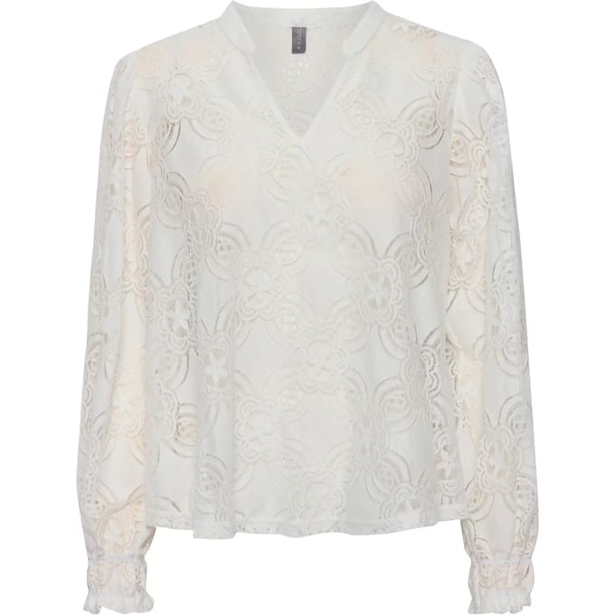 Blouse met lange mouwen Relaxed fit Spring Gardenia white